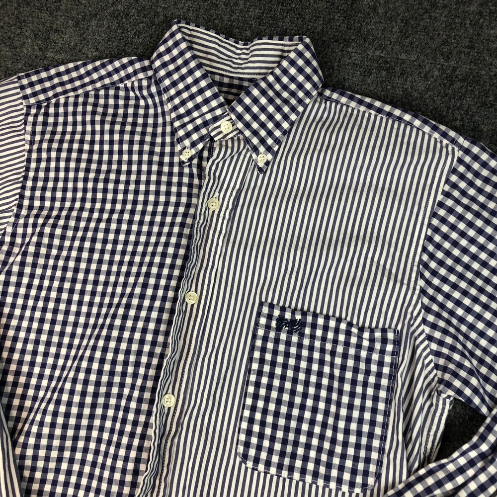 Fraternity Collection Mens S Patchwork Gingham Button Down Shirt Made in America